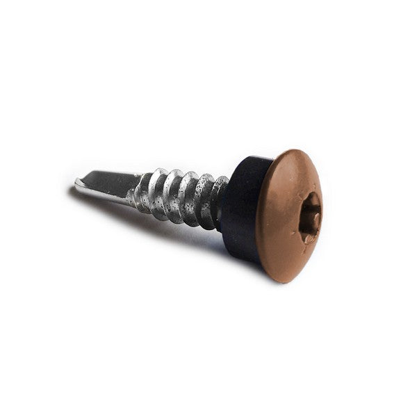 Facadeskrue/overlapskrue corona brune ralfarver RXB t/stål 4,8x35 TX20 EPDMB 250 stk/pakke