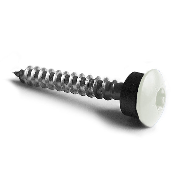 Facadeskrue/overlapskrue corona sort/hvide ralfarver RXB t/træ 4,8x60 TX20 EPDMB 100 stk/pakke