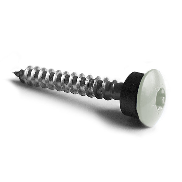 Facadeskrue/overlapskrue corona sort/hvide ralfarver RXB t/træ 4,8x35 TX20 EPDMB 250 stk/pakke