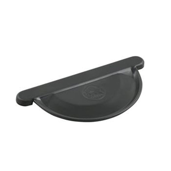 PREFA Endebund aluminium 333 mm 1/2-rund sort