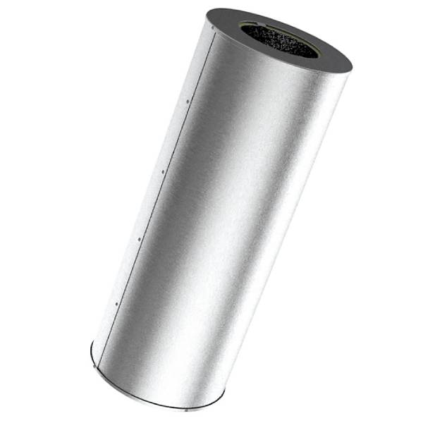 Forlængerrør Ø125 mm 600 mm isoleret 50 mm umalet