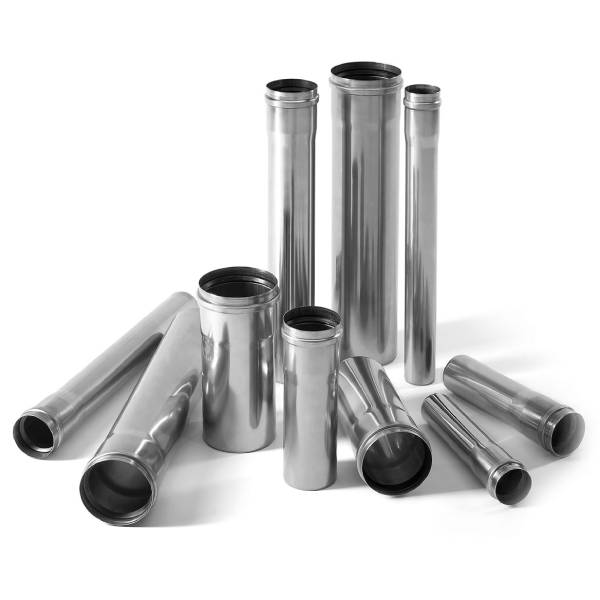 Forlængerrør Ø125 mm rustfrit stål 300 mm