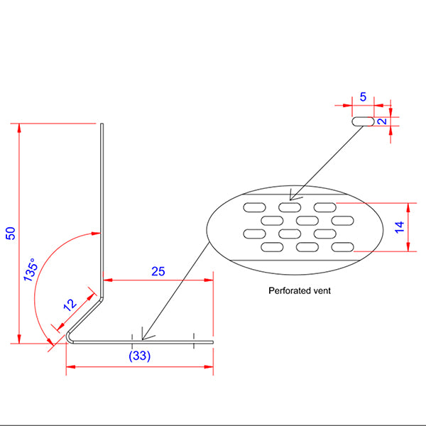 Start og ventilationsprofil, type Z Blank alu - 3 meter