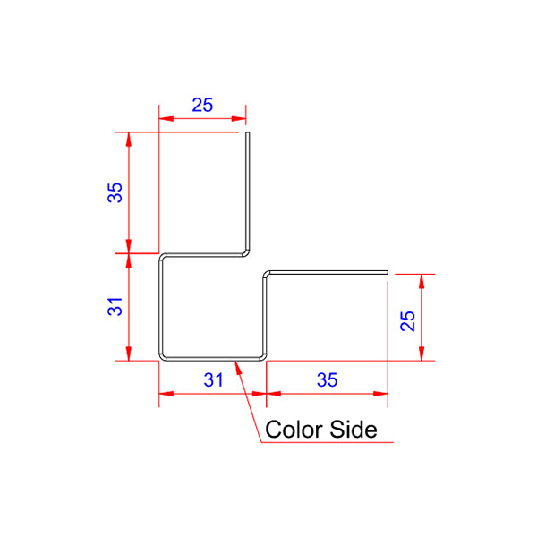 Udvendig hjørne 25mm dyb - LYSGRÅ - 3 m