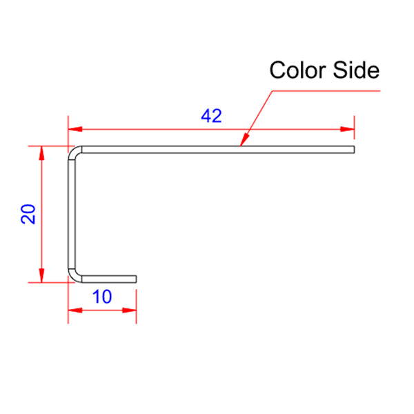 Endestykke, enkelt - KOKSGRÅ - 3 meter