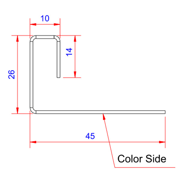 Endestykke, dobbelt - LYSGRÅ - 3 meter