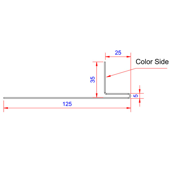 Lysningsprofil, lodret - KOKSGRÅ - 3 meter