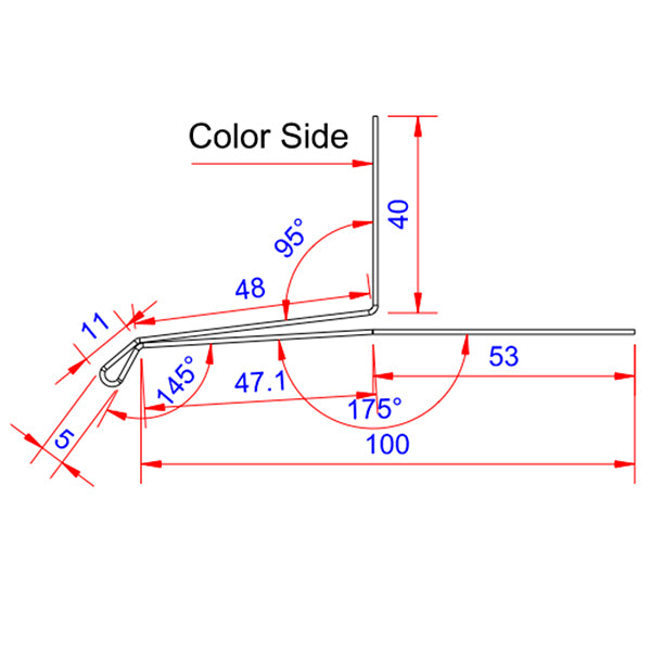 Lighting profile, horizontal/top - ANTHRACITE GRAY - 3 metres