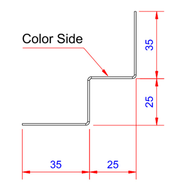 Indvendig hjørne - SORT - 3 meter