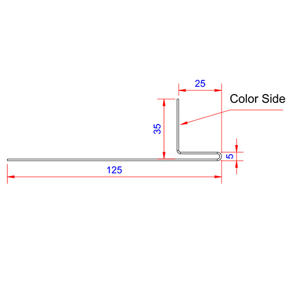 Lysningsprofil lodret - SORT - 3 meter