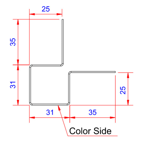 Udvendig hjørne 25mm dyb - HVID - 3 m