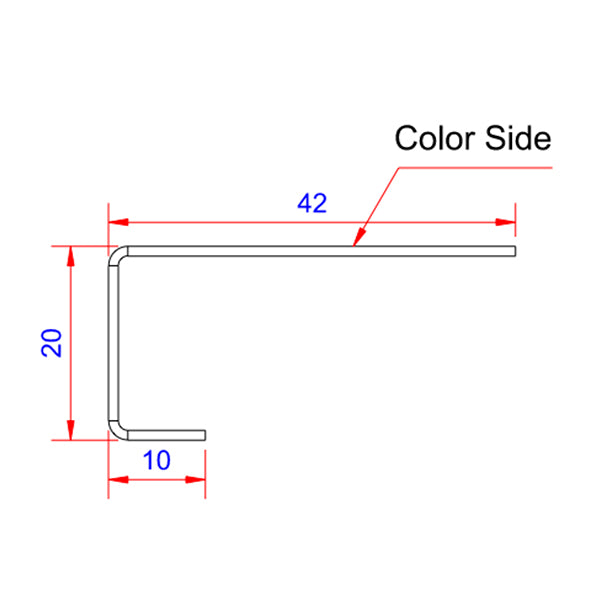 Endestykke, enkelt - HVID - 3 meter