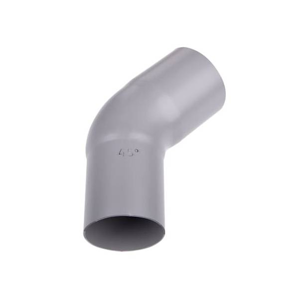 Plastmo plast bøjning grå Ø75 mm 45 grader