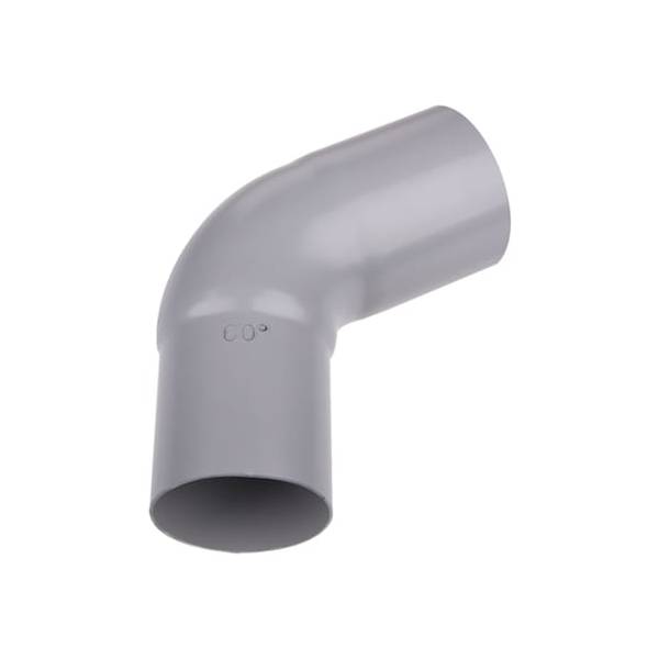 Plastmo plast bøjning grå Ø90 mm 60 grader