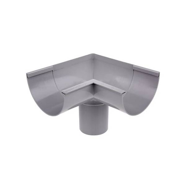 Plastmo plast indv gering m/Ø75 nedløb grå 90 grader 10/100 mm