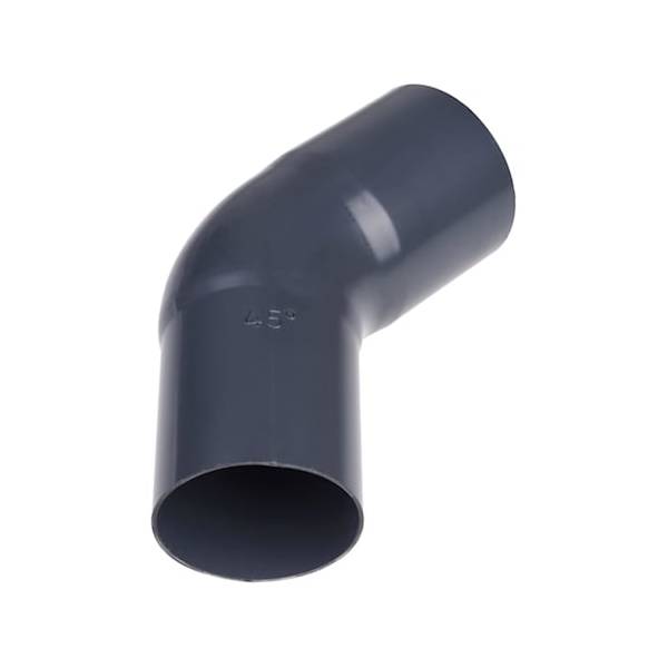 Plastmo plast bøjning grafit Ø90 mm 45 grader