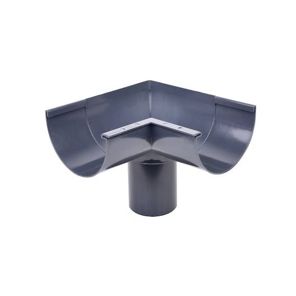 Plastmo plast indv gering m/Ø75 nedløb grafit 90 grader 10/100 mm