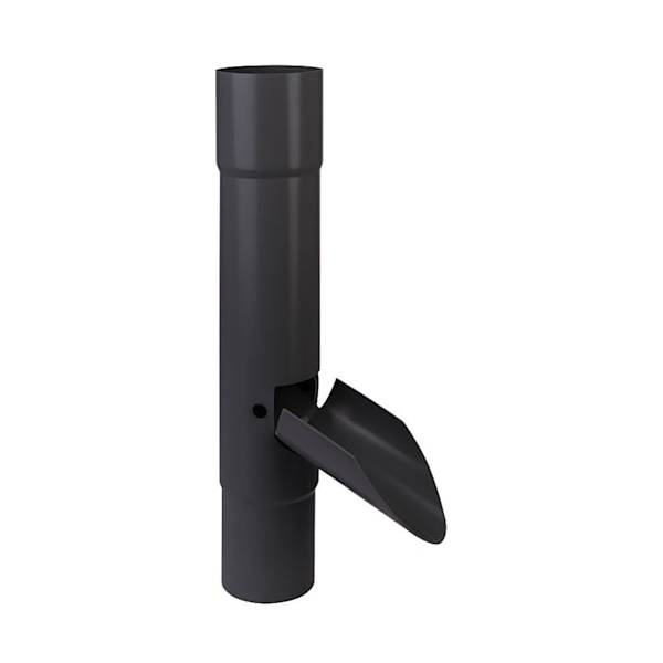 Plastmo plast vandudviser m/klap grafit Ø90 mm