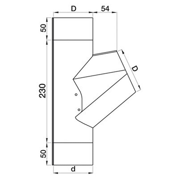 Lindab Rainline branch pipe 75 mm Steel metallic
