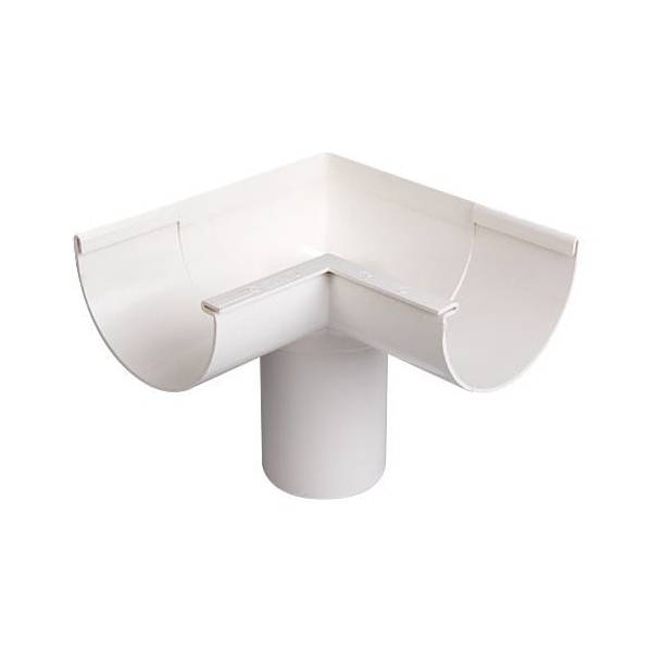 Plastmo plast indv gering m/Ø90 nedløb hvid 90 grader 11/125 mm