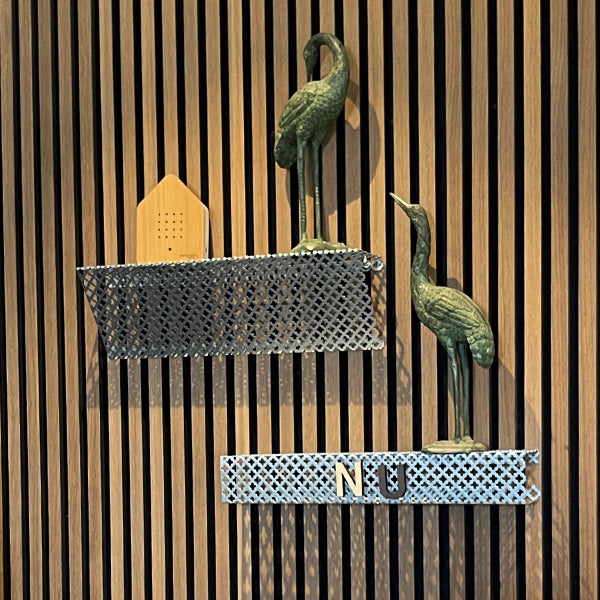 Hylde skrå stål kløverblad 49 cm