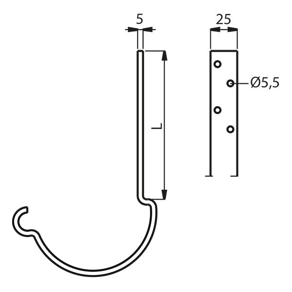 Lindab Rainline rendejern 125x330 mm lang Stålmetallic