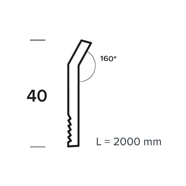 Klemliste alu Natur eloxeret 2x2000 mm