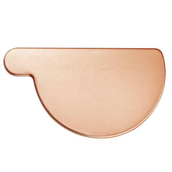 VM Zinc end base copper t/right 333 mm 1/2-round no. 12 gutter