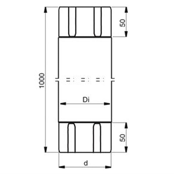 Lindab Rainline mellemstykke 75x1000 mm Stålmetallic