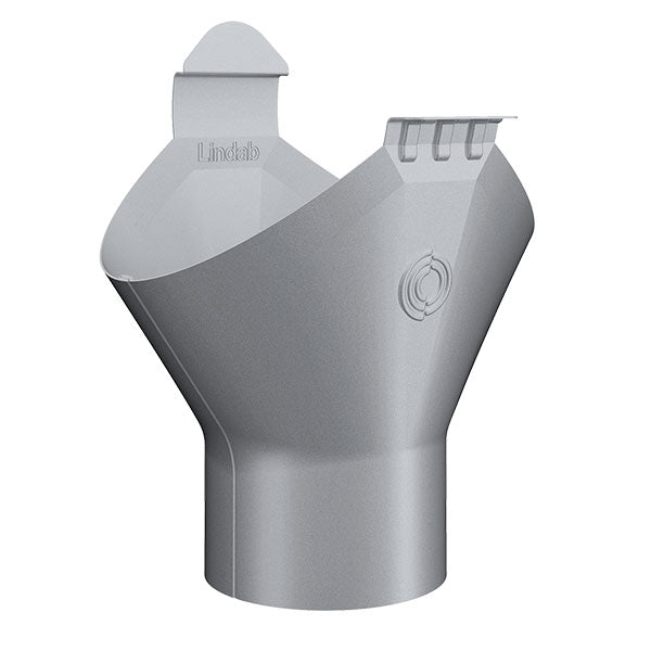 Lindab Rainline tudstykke 125 mm til 75 mm nedløb Stålmetallic