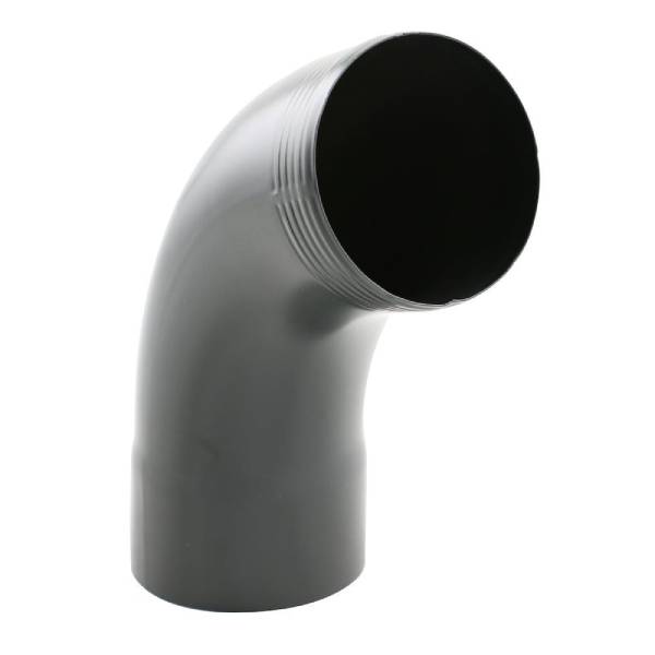 PREFA bøjning alu RAL9005 sort P10 nupret Ø80 mm 72 grader