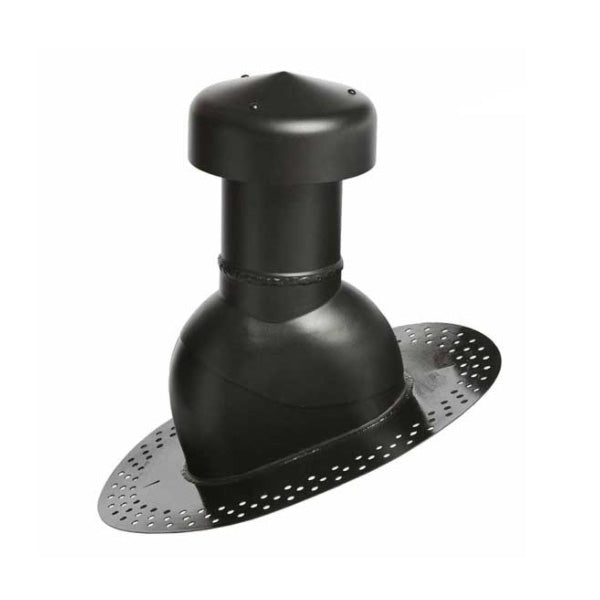 Rund aftrækshætte Ø125 universal 10-48 grader t/tagpap perforeret flange