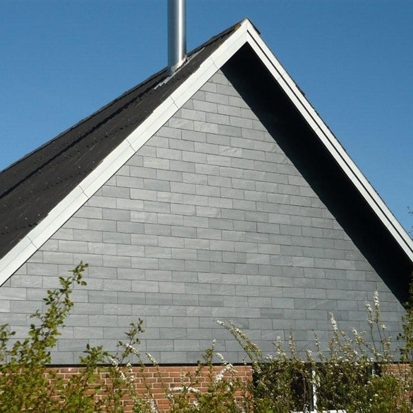 Cupa clad 101 random naturskifer til facade 50x20 cm med huller sort