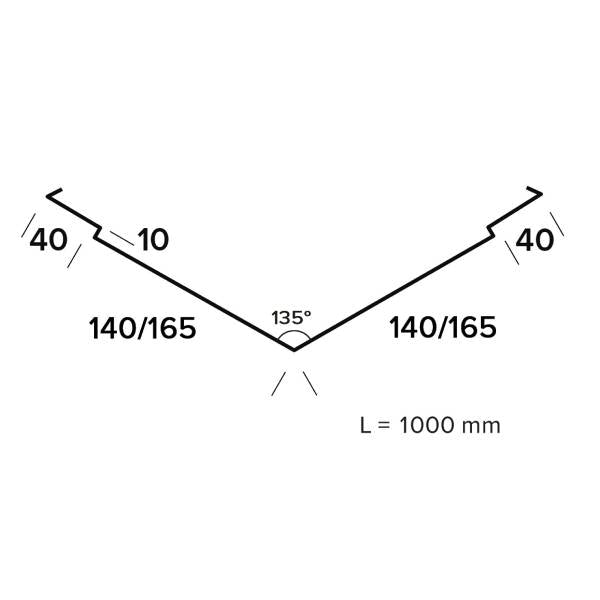Skotrende 21 B 7" dobbelt alu 0,6x40x10x165x165x10x40x1000 mm