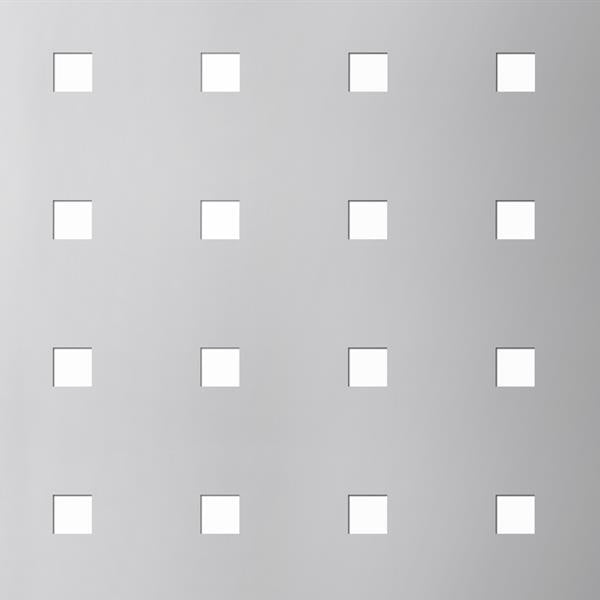 Perforeret Stål plade 1,5x1000x2000 mm firkant huller 9 mm