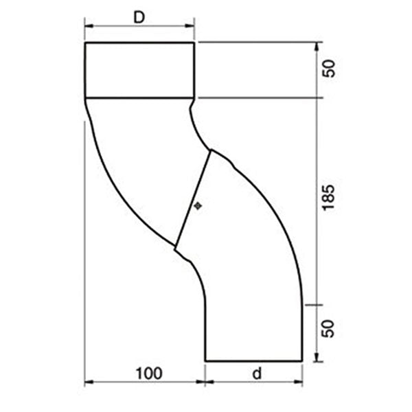 Lindab Rainline sokkelknæ 75 mm Stålmetallic