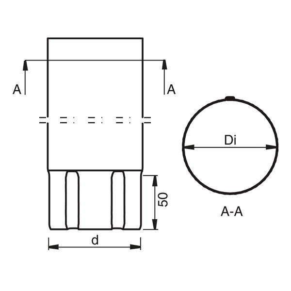 Lindab Rainline downpipe Ø75 mm 3 meters Steel metallic