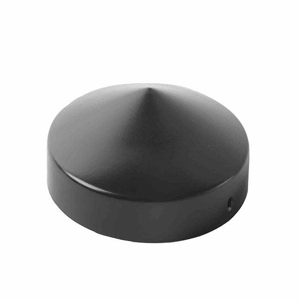 Stolpehat rund sort Ø121 mm