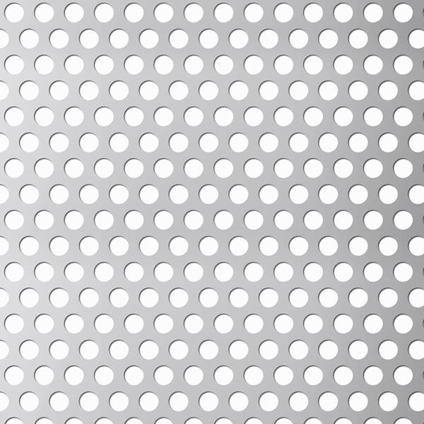 Perforeret Syrefast stål plade 2x1000x2000 mm runde huller Ø6 mm