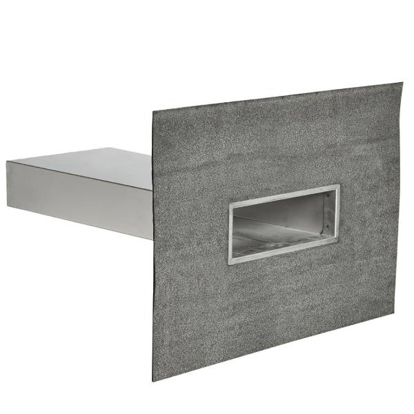 Rektangulær brønd 66 Lige flange SBS PF 5000, 215x70x400 mm 0 grader rørfald - 90 grader rør ende