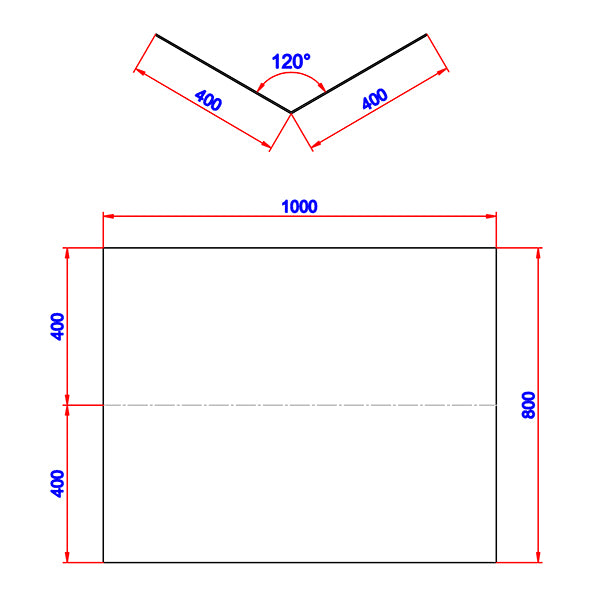 Enkelt skotrende 40 cm std alu 160x800x1000 mm
