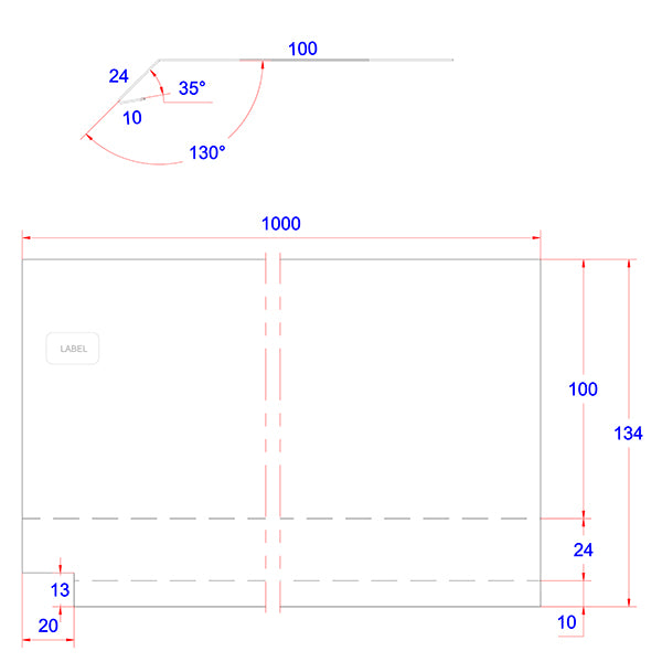 Wall crown 10A alu 24x100x1000 mm