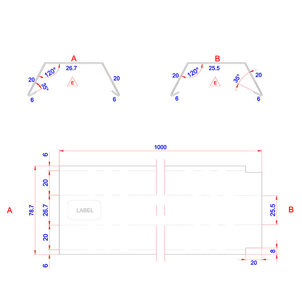 Stern capsule 25 mm 4 alu 20x25.5x1000 mm
