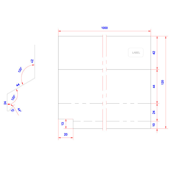 Facadeprofil 6B alu 24x44x1000 mm
