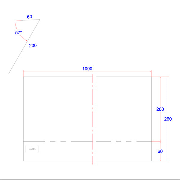Sneglehegn 100 sort ALU 60x100x1000 mm