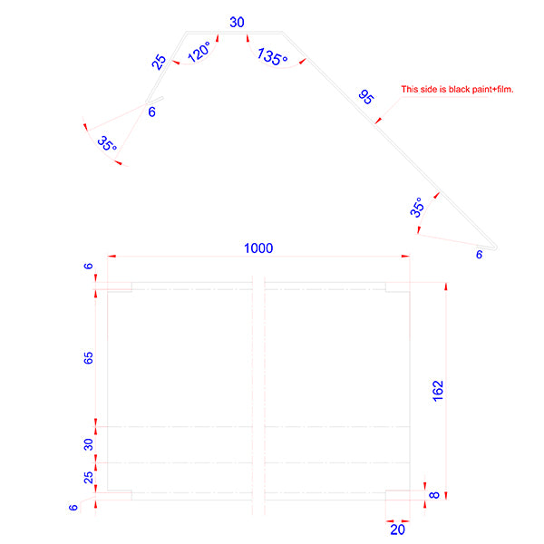 Sternkapsel 95 SORT alu 95x30x1000 mm
