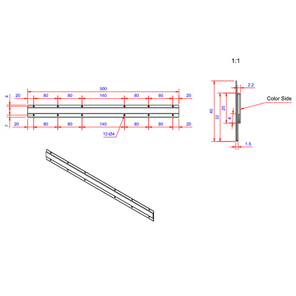 Multifals 500 mm- HVID aluminium