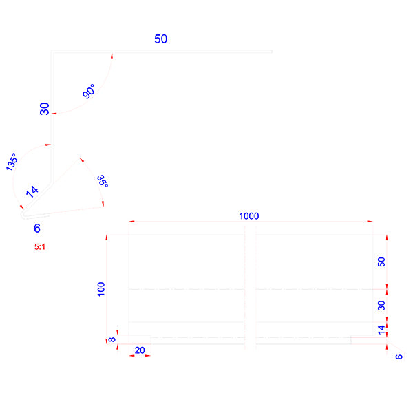 Gutter foot ZINK 45x60x1000 mm