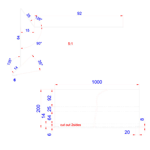 Vindskede 100 mm ZINK 60x100x1000 mm