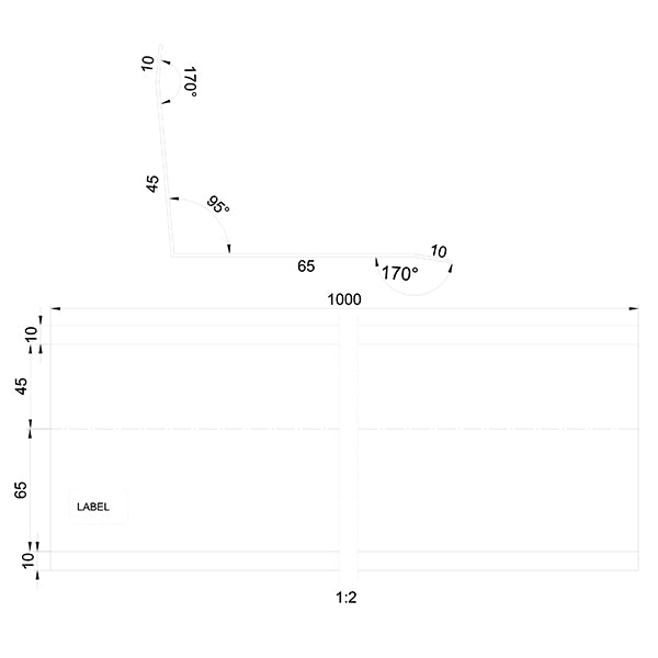 Facadeinddækning ZINK 92x28x1000 mm